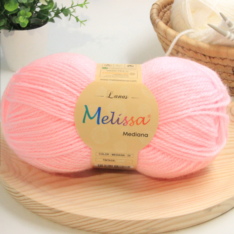 Lana Mediana acrílico Rosa -24 Lana Mediana acrílico Rosa -24