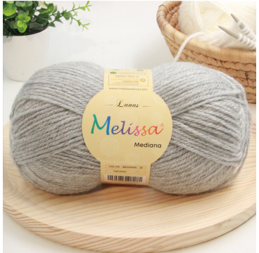 Lana Mediana Gris Melange -38