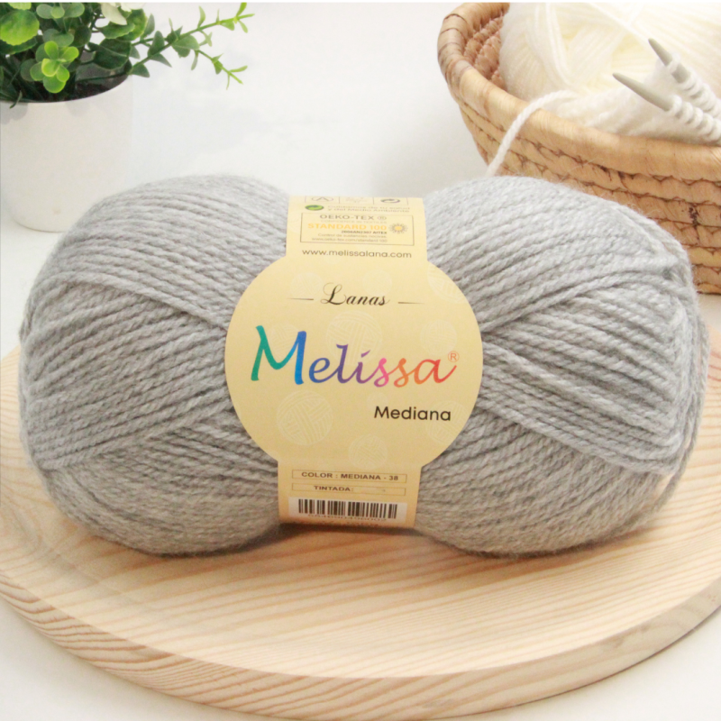 Lana Mediana Gris Melange -38 Lana Mediana Gris Melange -38