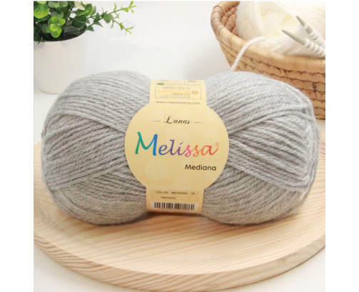Lana Mediana Gris Melange -38