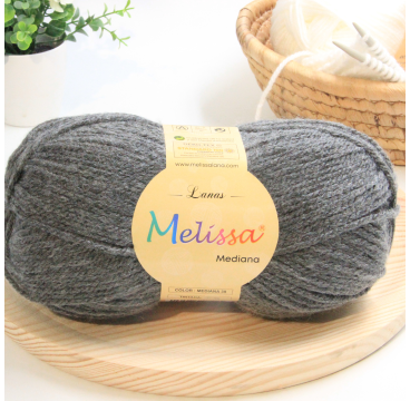 Lana Mediana Gris Melange -39