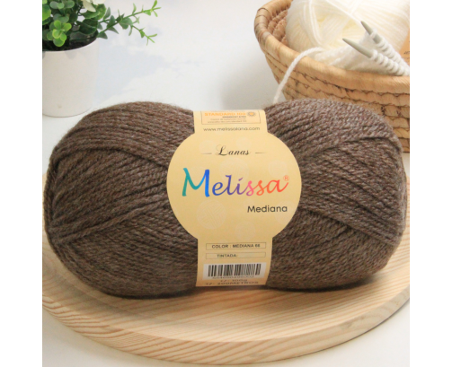 Lana Mediana Marrón Melange 66