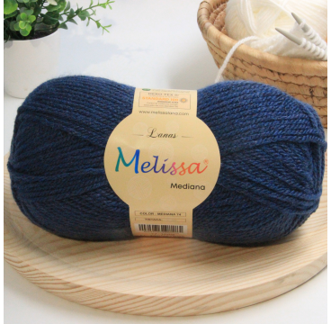 Lana Mediana Azul Melange 74