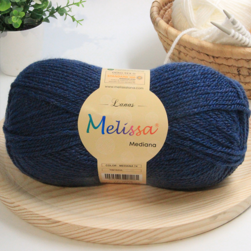 Lana Mediana Azul Melange 74