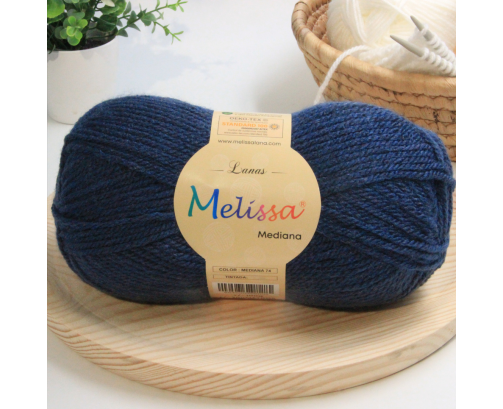 Lana Mediana Azul Melange 74