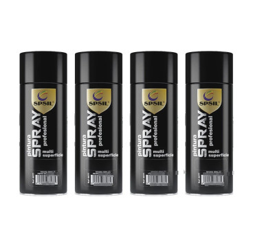 SPSIL Pintura Spray 400ml,Color ( Blanco)( Negro) Spray Acrílico para Metal / Madera / Plástico