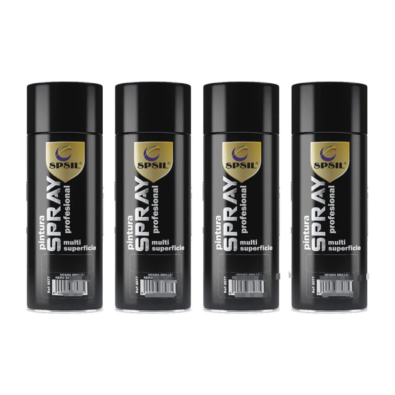 SPSIL Pintura Spray 400ml,Color ( Blanco)( Negro) Spray Acrílico para Metal / Madera / Plástico
