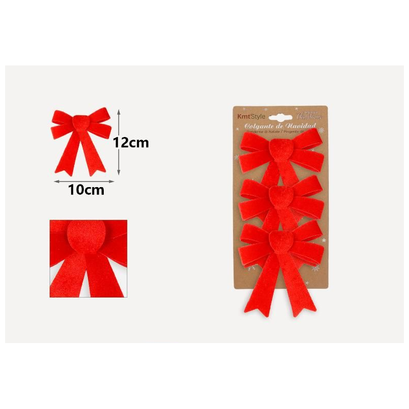 Lazo de navidad pack 3uds  ROJO