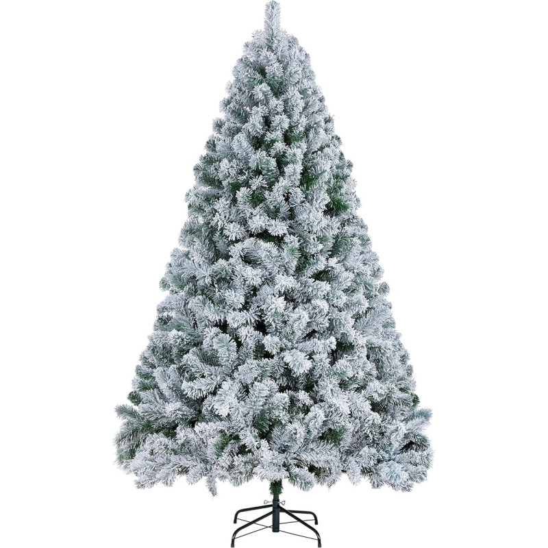 Arbol de Navidad Nevado 180 cm, Arbol de Navidad con Nieve  Agujas de PVC de 500 Puntas