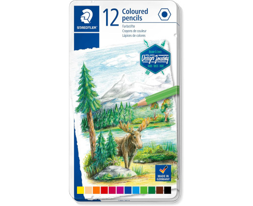 STAEDTLER 146C M12 caja Metálica Con 12 Lápices De Colores Surtidos Y Mina Suave