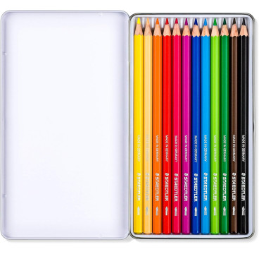 STAEDTLER 146C M12 caja Metálica Con 12 Lápices De Colores Surtidos Y Mina Suave