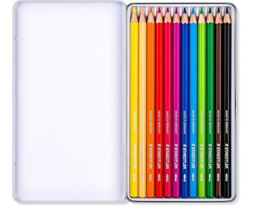 STAEDTLER 146C M12 caja Metálica Con 12 Lápices De Colores Surtidos Y Mina Suave