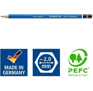 Set de 6 Lapices de Grafito Staedtler Lumograph