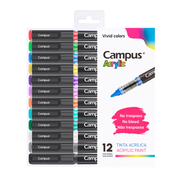 Rotuladores Acrílicos Campus Acrylic punta conica 12 colores