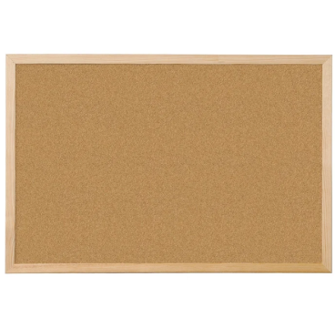 Pizarra Corcho 30X40 CM Marco Madera Marrón Kit Montaje Chinchetas Incluidas Tablero Anuncios Oficina