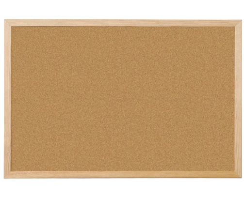 Pizarra Corcho 30X40 CM Marco Madera Marrón Kit Montaje Chinchetas Incluidas Tablero Anuncios Oficina