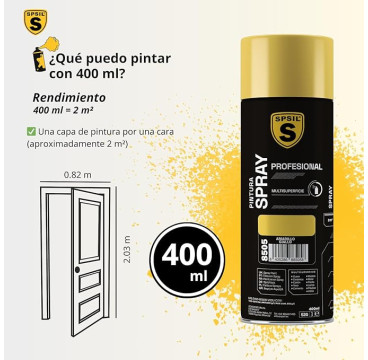 SPSIL Pintura Spray 400ml,Color ( Blanco)( Negro) Spray Acrílico para Metal / Madera / Plástico