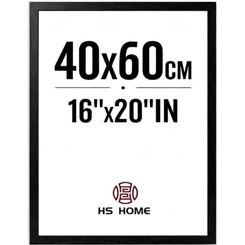 Marco de Foto 40x60cm (Negro) MOD-254 Hecho de Madera, Ancho de moldura 2cm