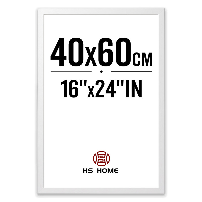 Marco de Foto 40x60cm (Blanco) MOD-254 Hecho de Madera, Ancho de moldura 2cm