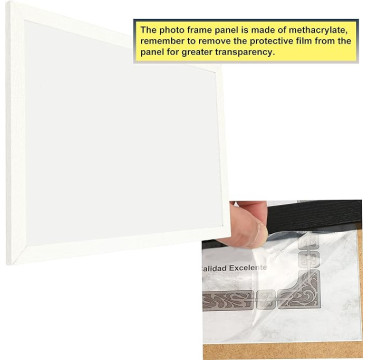 Marco de Foto 40x60cm (Blanco) MOD-254 Hecho de Madera, Ancho de moldura 2cm