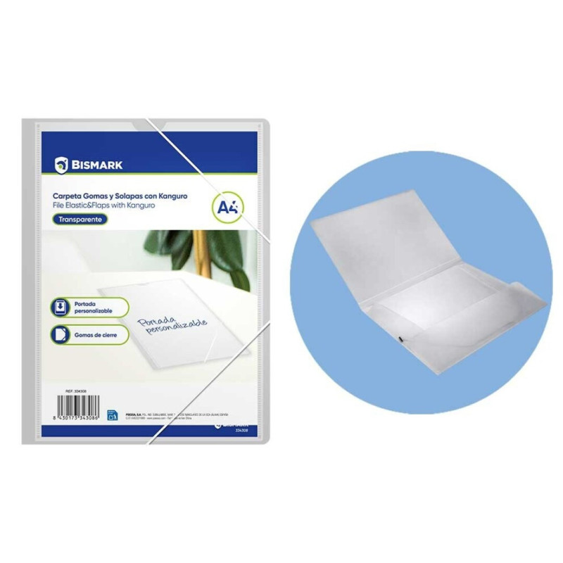 Carpeta PP gomas y solapas A4 c/kanguro