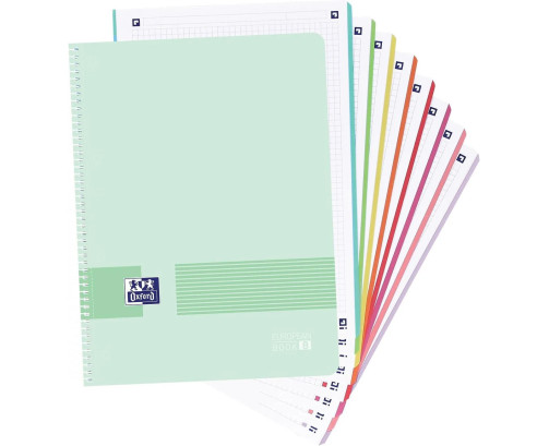 Cuaderno Espiral Europeanbook 5 5X5 mm A4+ 120 Hj T/pp Oxford Live & Go Colores Pastel Surtidos