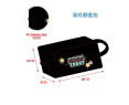 Estuche escolar 4 cremalleras Negro