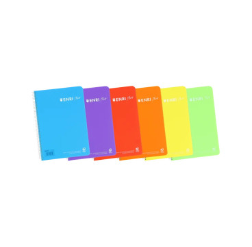 pack5 Cuaderno Tapa de Plástico A5 Cuaderno Espiral 1 línea con margen 80 Hojas 90gr