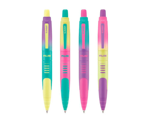 Boligrafo milan compact sunset retractil tinta azul punta 1 mm colores surtidos (PACK DE 1 UDS)