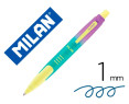 Boligrafo milan compact sunset retractil tinta azul punta 1 mm colores surtidos (PACK DE 1 UDS)