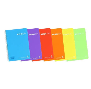Cuaderno Espiral 4X4 mm A5 80 Hj 90 Gr Enri Tapa Plastico Colores Surtidos