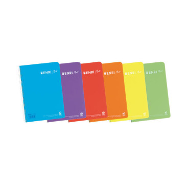 Cuaderno ENRI 80 Hojas A5 pauta de 2,5 mm con tapa de PLASTICO SURTIDO  COLORES