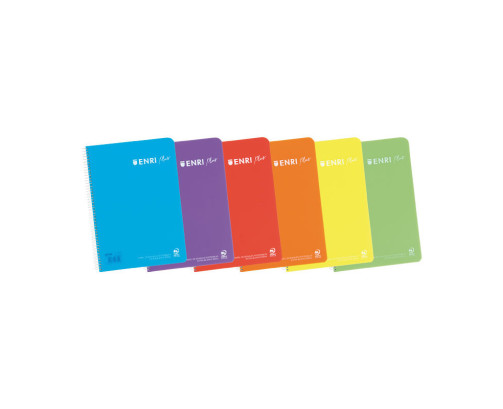 Cuaderno ENRI 80 Hojas A5 pauta de 2,5 mm con tapa de PLASTICO SURTIDO  COLORES