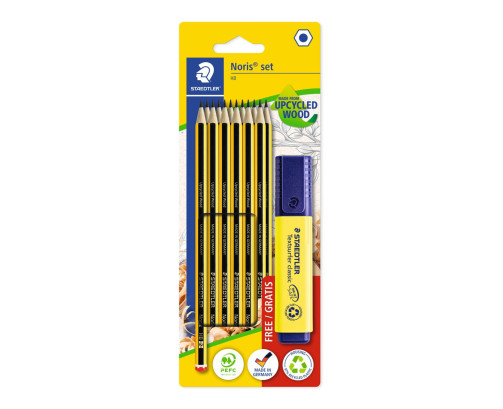 12 Lápices de Grafito Noris HB + Flúor Staedtler