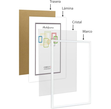 Marco de fotos PVC  MOD 316-MOD 312 (Negro) (Blanco) Cuadro de pared ideal para fotos y diplomas
