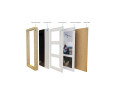 Marcos de Foto Multiples 10x15cm (Mod-3680) (Roble)（Blanco）10x15cm Incluida, Frente de Vidrio (Medida 20x40cm )