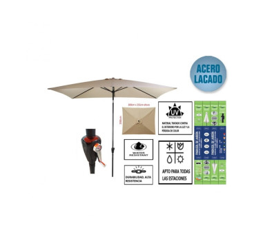 Sombrilla rectangular recta hapuna 2x3m (Beige) (Verdes）