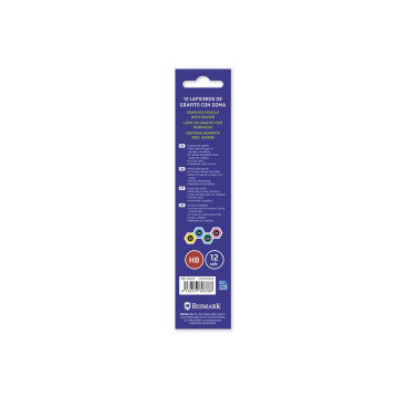 Lapiceros de grafito con goma 12 unidades bismark