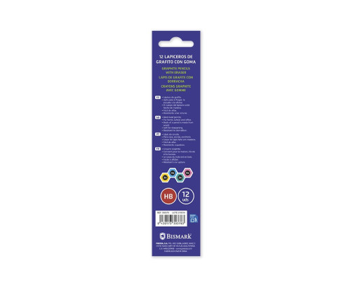 Lapiceros de grafito con goma 12 unidades bismark