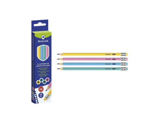 Lapiceros de grafito con goma 12 unidades bismark
