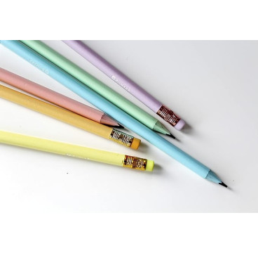 Bismark Set 6 Lapiceros Pastel con Goma y Sacapuntas