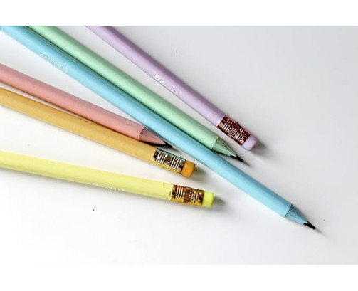 Bismark Set 6 Lapiceros Pastel con Goma y Sacapuntas