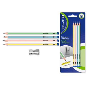 LAPIZ PASTEL HB BLISTER 4U.+ AFILALAPIZ
