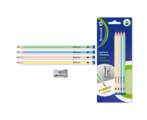 LAPIZ PASTEL HB BLISTER 4U.+ AFILALAPIZ