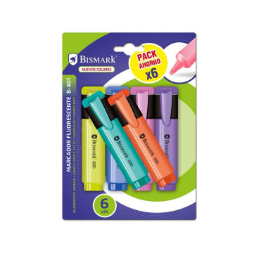 Bismark Pack de 6 Marcador Fluorescente  Nuevos Colores