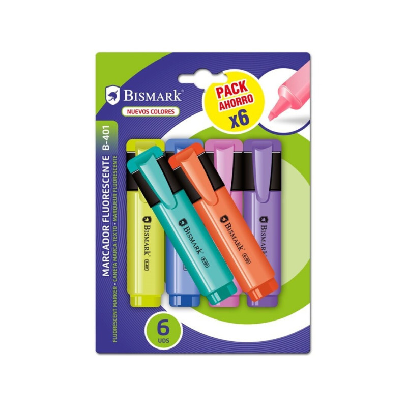 Bismark Pack de 6 Marcador Fluorescente  Nuevos Colores