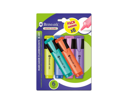 Bismark Pack de 6 Marcador Fluorescente  Nuevos Colores
