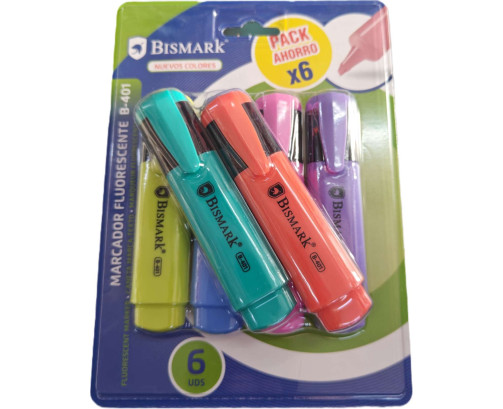Bismark Pack de 6 Marcador Fluorescente  Nuevos Colores