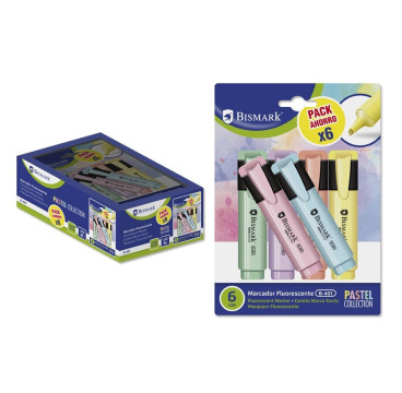 Bismark Rotulador Fluorescente Pastel Blister 6 Uds