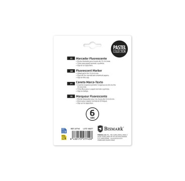 Bismark Rotulador Fluorescente Pastel Blister 6 Uds